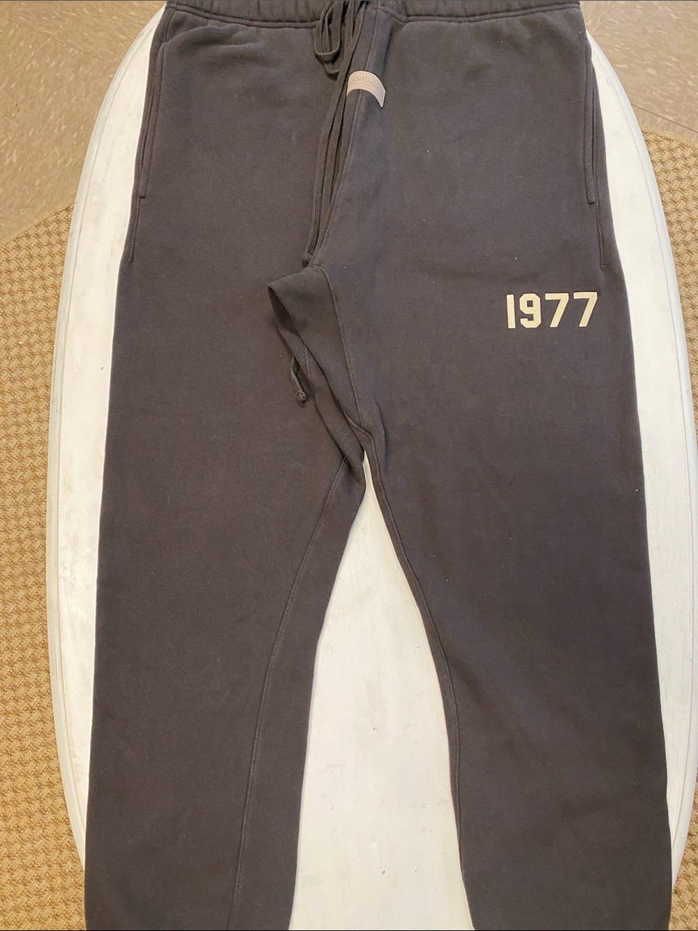 Fear of God Men's Black Slim Joggers with 1977 Print